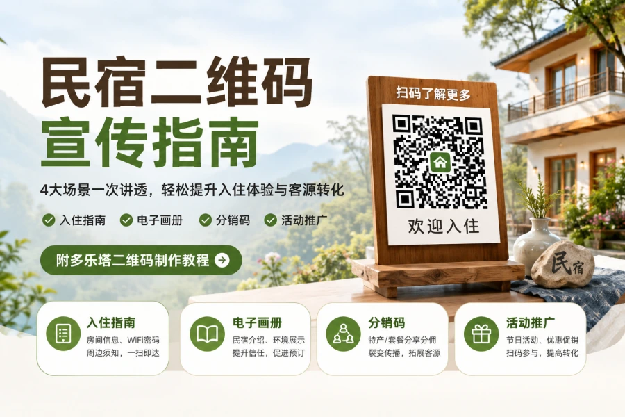 民宿用二维码做宣传，这4个场景最值得先做