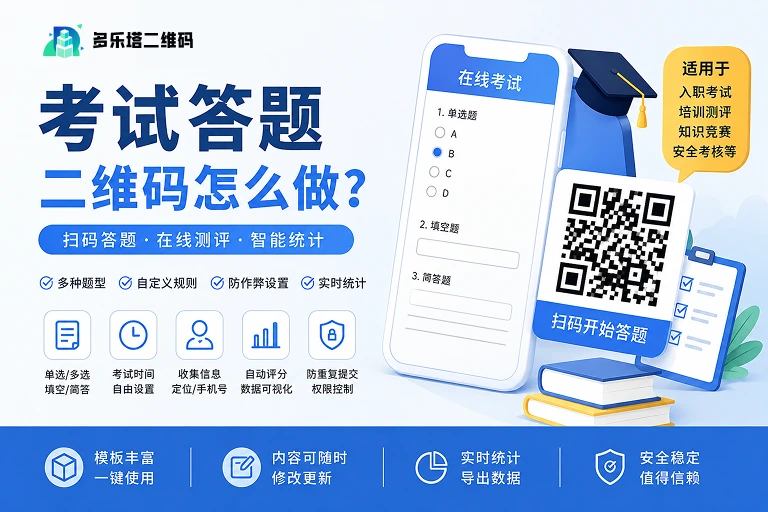 考试答题二维码怎么做?题型设置、考试规则全流程解析